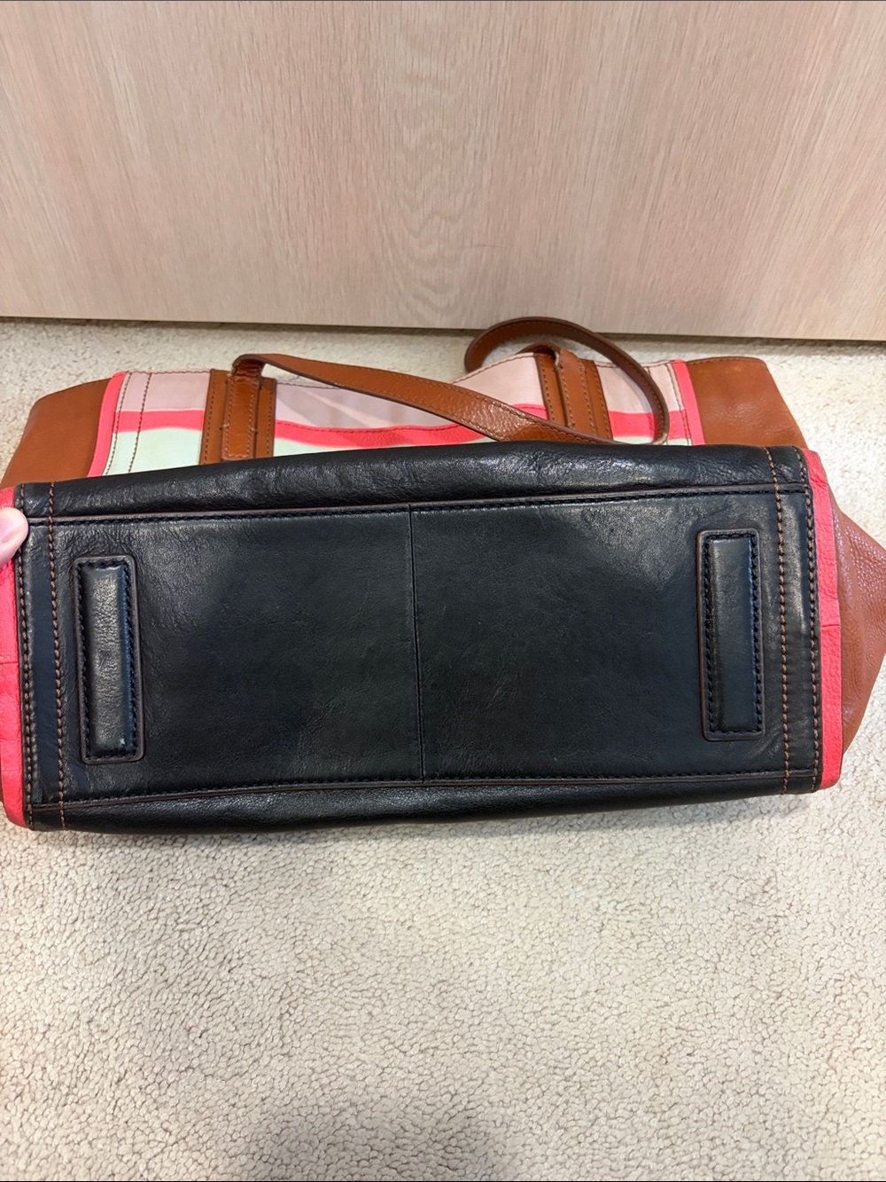 Fossil Multicolor Leather Shoulder Tote with Parrot Charm - Picture 5 of 5